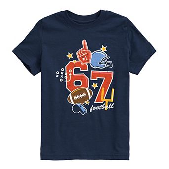 Boys 8-20 67 Football Icons Graphic Tee
