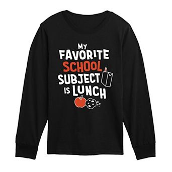 Boys 8-20 My Favorite School Subject Is Lunch Long Sleeve Graphic Tee