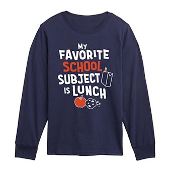 Boys 8-20 My Favorite School Subject Is Lunch Long Sleeve Graphic Tee