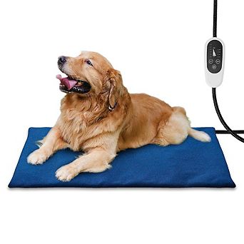 G128 Large Pet Heating Pad 35.43x23.62 in 6 Temp with Timer Waterproof Dog Cat Heated Mat