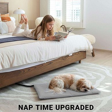 Pet Heating Pad 27.56x15.75IN, 6 Temp with Timer Waterproof Dog Cat Bed Heated Mat