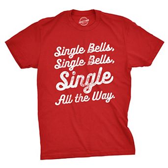 Mens Single Bells T Shirt Funny Christmas Jingle Bells Tee