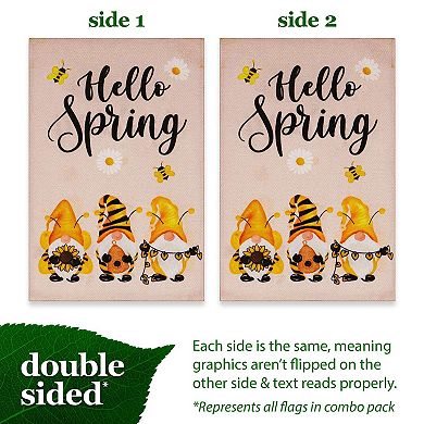 G128 Rustic Farmhouse Heritage Burlap Garden Flag Set 4pcs Printed 12x18IN
