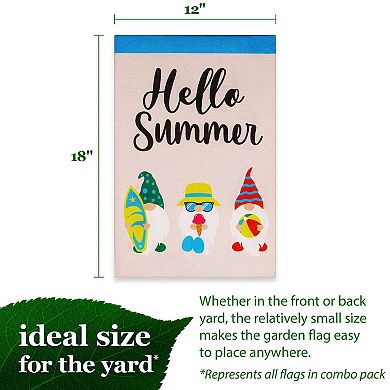 G128 Rustic Farmhouse Heritage Burlap Garden Flag Set 4pcs Printed 12x18IN