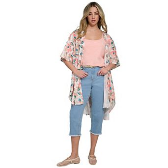 Roaman's Women's Plus Size Georgette Open-Front Flare Sleeve wrap
