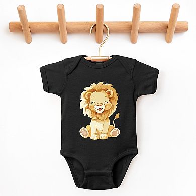 Watercolor Lion - Baby Short Sleeve Graphic Bodysuit