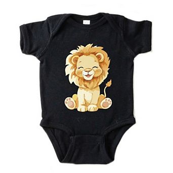 Watercolor Lion - Baby Short Sleeve Graphic Bodysuit