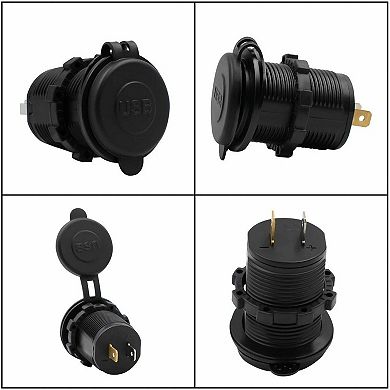 12V Dual USB Car Charger Socket 2.1A LED Waterproof Power Outlet