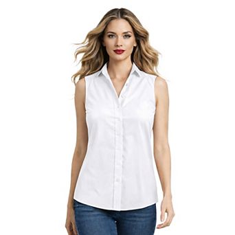 Roaman's Women's Plus Size Extended Plus Size Kate Sleeveless Shirt