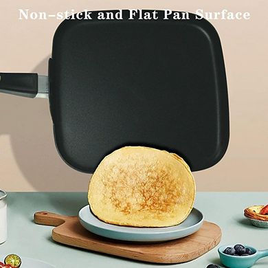 10 Inch Square Griddle Pan, Nonstick Grill Pan for Cooking Eggs, Omelettes, and More, Griddle Cookwa