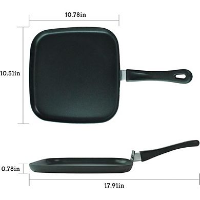 10 Inch Square Griddle Pan, Nonstick Grill Pan for Cooking Eggs, Omelettes, and More, Griddle Cookwa