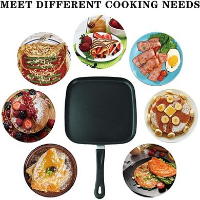 10 Inch Square Griddle Pan, Nonstick Grill Pan for Cooking Eggs, Omelettes, and More, Griddle Cookwa