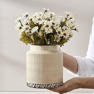 Rustic Terracotta Vase for Farmhouse Home and Table Decor