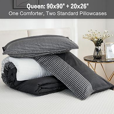 Queen Comforter Set - 3 Pieces Lightweight Summer Bedding Set, All Season Down Alternative Comforter