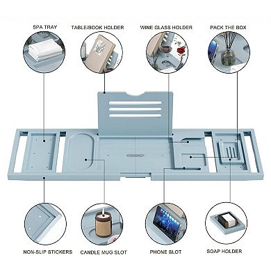 KSIZUIS Expandable Bathtub Tray Caddy