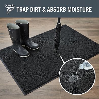Dirt Trapping Non-slip Machine Washable Front Doormat Super Absorbent for Muddy Shoes Paws