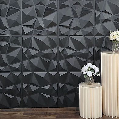 20 Inch 3D PVC Wall Panels Stick On Diamond Design Tiles Pack of 12