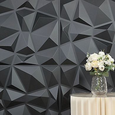 20 Inch 3D PVC Wall Panels Stick On Diamond Design Tiles Pack of 12