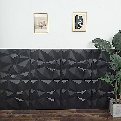 20 Inch 3D PVC Wall Panels Stick On Diamond Design Tiles Pack of 12