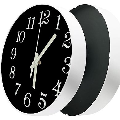 12 Inch Glow in the Dark Wall Clock Silent Non Ticking Battery Operated