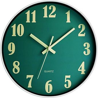 12 Inch Glow in the Dark Wall Clock Silent Non Ticking Battery Operated