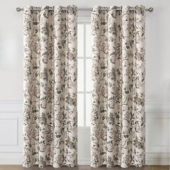 Blackout Curtains 84 Inch Length 2 Panels Set Floral Print Curtain Drapes for Living Room Thermal