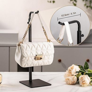 Great Ambitions 2-Pack Adjustable Purse Holder Stand - Black Hanger Rack for Bags & Display