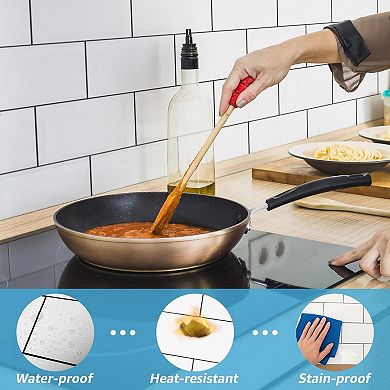 102-Piece Peel and Stick Wall Tile for Kitchen , Bathroom, Fireplace, 3in. × 6in. Glossy White