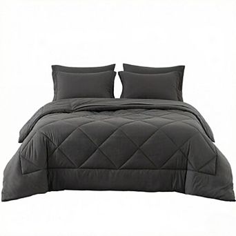 Comforter Set - Bed in a Bag Queen Size 7 Pieces, Luxury Soft Bed Set for All Seasons, Bedding Set