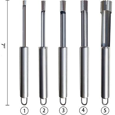 6 Piece Fruit Corer Set Stainless Steel Apple Cherry Pitter Tools
