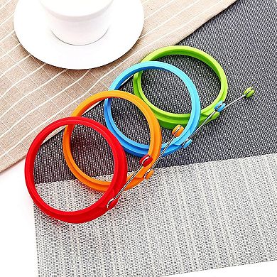 4 Pack Silicone Egg Rings Multicolor Nonstick Fry Egg Molds 4 Inch