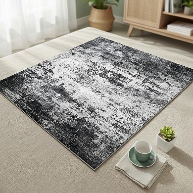 5x7 Area Rug Washable Modern Abstract Soft Non Slip Stain Resistant Indoor Floor Carpet