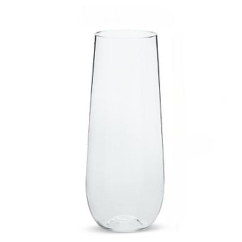 Great Ambitions 48-Pack 9oz Stemless Plastic Champagne Flutes, Clear Unbreakable Party Glasses