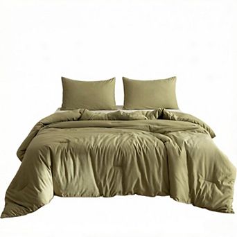 King Comforter Set , 3 pc (1 Boho Olive Cal King Comforter & 2 Pillowcases), All Season Bedding