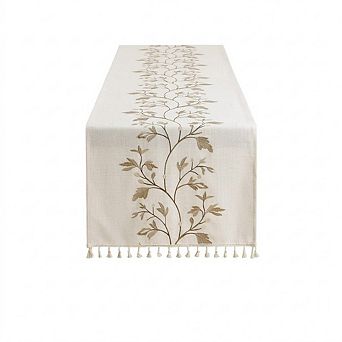 Burlap Rectangle Tablecloth Heavy-Duty Tassel Farmhouse Dining Cover
