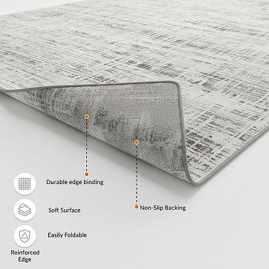 8x10 Washable Area Rug Anti-Skid Non-Shedding Abstract Modern Soft Low Pile Indoor Carpet