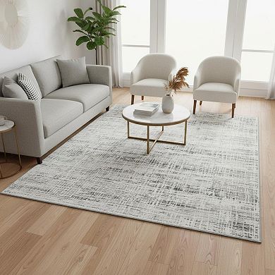 8x10 Washable Area Rug Anti-Skid Non-Shedding Abstract Modern Soft Low Pile Indoor Carpet