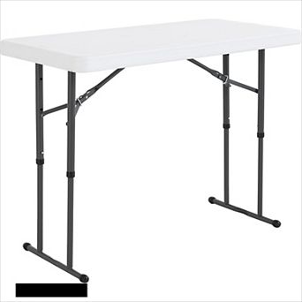 4ft Adjustable Height Folding Table, Commercial Grade for Multi-Purpose Use