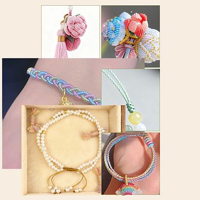 Cord Braided Rope Polyester for Sewing Crafts Bracelets Macrame 1Pc 984.25"x0.031"