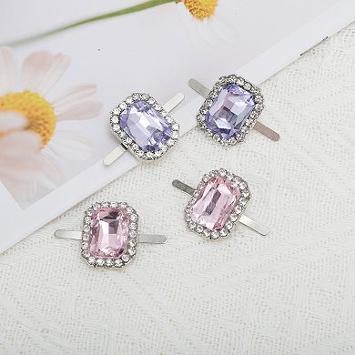 Square Frame Pin Back Shoe Accessories 2 Pcs