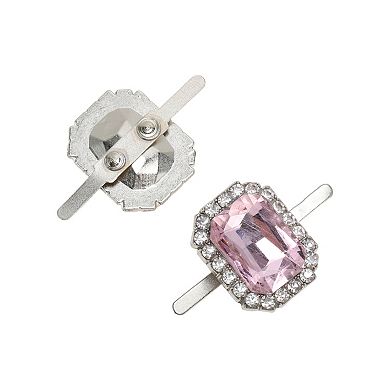 Square Frame Pin Back Shoe Accessories 2 Pcs