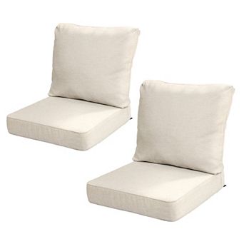 Aoodor 24 x 24 Inch Outdoor Seat Cushion Set of 2, Water-Resistant & Fade Resistant Deep Seat