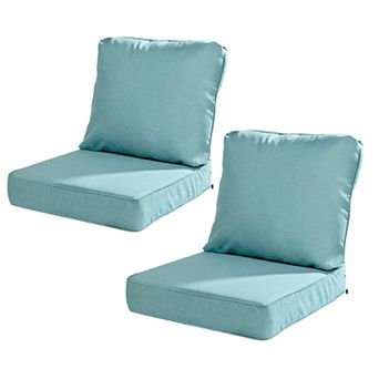 Aoodor 24 x 24 Inch Outdoor Seat Cushion Set of 2, Water-Resistant & Fade Resistant Deep Seat