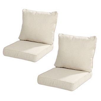 Aoodor 24 x 24 Inch Outdoor Seat Cushion Set of 2, Water-Resistant & Fade Resistant Deep Seat