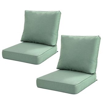 Aoodor 24 x 24 Inch Outdoor Seat Cushion Set of 2, Water-Resistant & Fade Resistant Deep Seat
