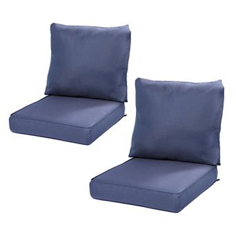 Aoodor 24 x 24 Inch Outdoor Seat Cushion Set of 2, Water-Resistant & Fade Resistant Deep Seat