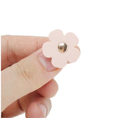 Faux Leather Flower Shoelace Charms 1 Pair