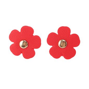 Faux Leather Flower Shoelace Charms 1 Pair