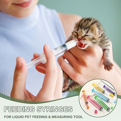 20Pcs With Cap Plastic Syringes for Liquid Pet Feeding