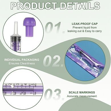 20Pcs With Cap Plastic Syringes for Liquid Pet Feeding